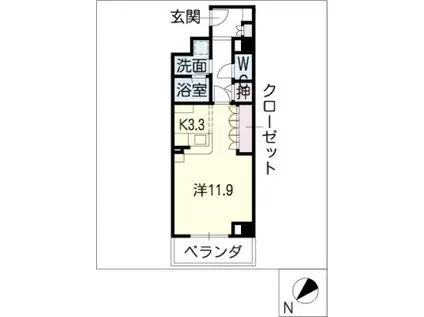 メイビル向陽町 本館(1K/4階)の間取り写真