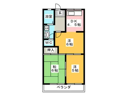 サンテラスNAWA III(3DK/1階)の間取り写真