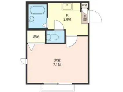 メルベーユ湘南(1K/1階)の間取り写真