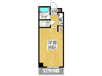 シカタセットビルディング(1K/4階)の間取り写真