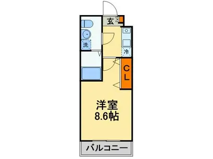 ププレ津田沼(1K/1階)の間取り写真