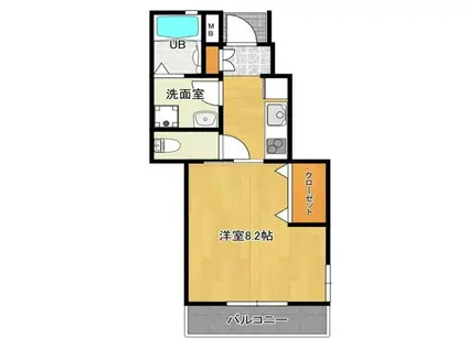 モンソレイユ本山北町(1K/1階)の間取り写真