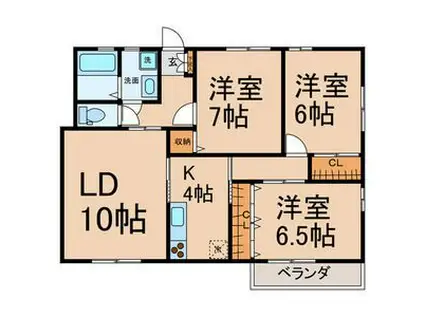 ハイツ浅井(3LDK/1階)の間取り写真