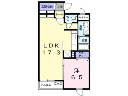 レジーナI(1LDK/2階)の間取り写真