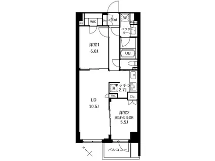ザ・ケンジントン・レジデンスときわ台(2SLDK/2階)の間取り写真