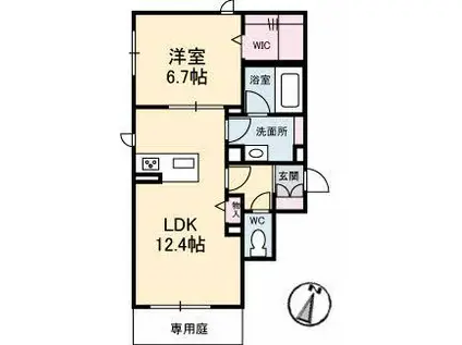 LAVITA(1LDK/1階)の間取り写真