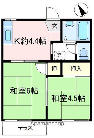 カーサマローネB(2K/1階)の間取り写真