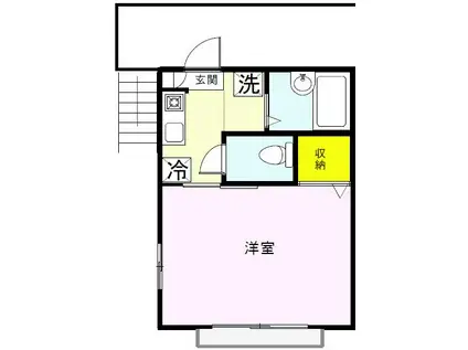 クレストハイム(1K/2階)の間取り写真