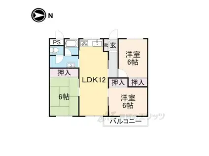 コーポ学園前(3LDK/2階)の間取り写真