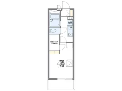 レオパレスネスト中百舌鳥II(1K/2階)の間取り写真