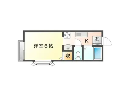 チェリーハウス(1K/1階)の間取り写真