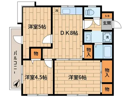 第2 サニーマンション(3DK/2階)の間取り写真