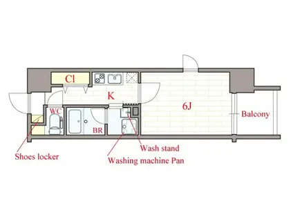 ALEX KITAHORIE(1K/7階)の間取り写真