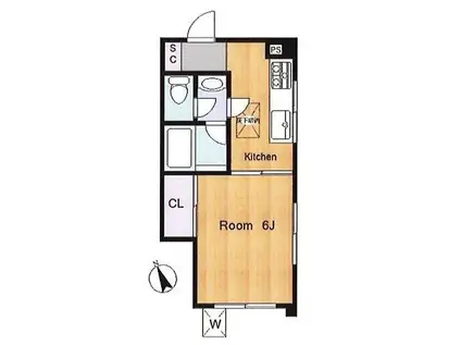 南常盤台グリーンコーポ(1K/1階)の間取り写真