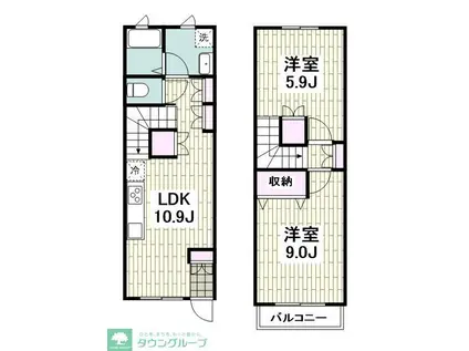 アンジェの丘(2LDK/1階)の間取り写真