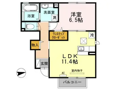 エトワールセボン(1LDK/1階)の間取り写真