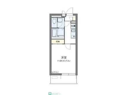 クレイノ善進本町(1K/2階)の間取り写真