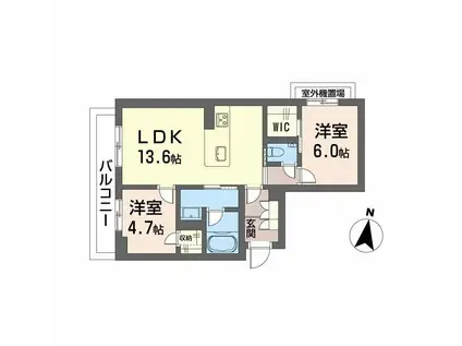 メゾンリーベル(2LDK/3階)の間取り写真