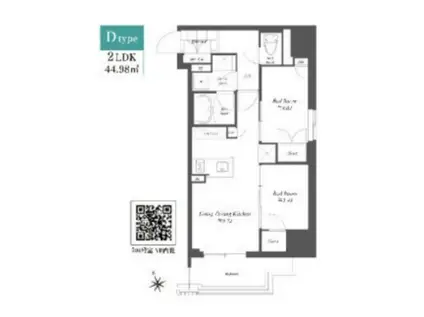 ザ・ゲートハウス浅草雷門(2LDK/2階)の間取り写真