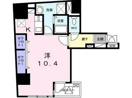 コンフォート芝大門(1K/2階)の間取り写真