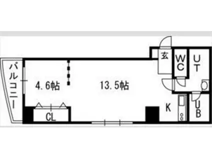 グランカーサ永山公園通イースト(1LDK/4階)の間取り写真