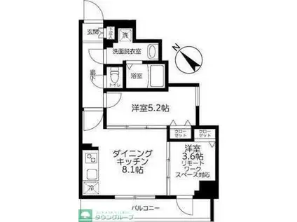 アイル プレミアム東京押上ノース(2DK/7階)の間取り写真