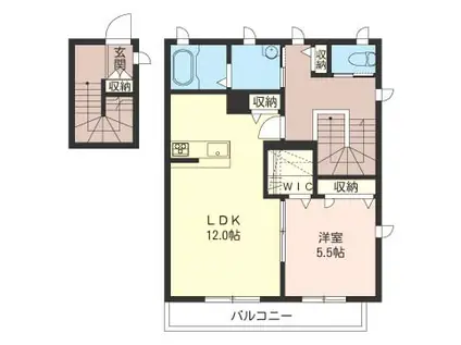 リーブル(1LDK/2階)の間取り写真