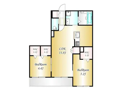 チャープフォレスト(2LDK/2階)の間取り写真