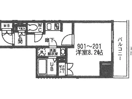 フィールドヒルズ門前仲町(1K/4階)の間取り写真