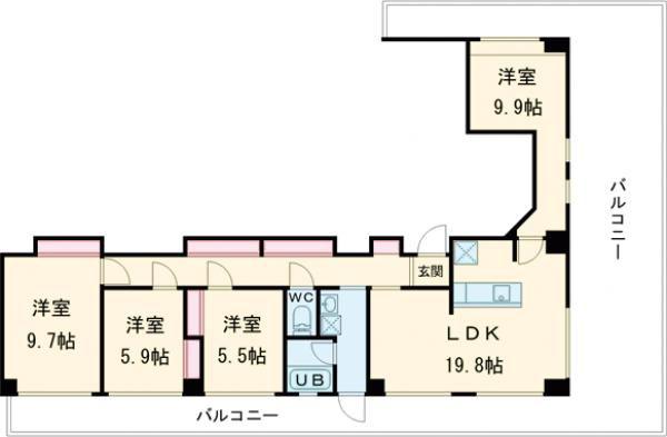 K COURT(4LDK/5階)の間取り写真
