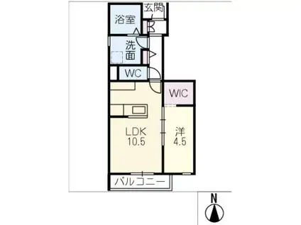 守山区守山三丁目計画B棟(1LDK/1階)の間取り写真
