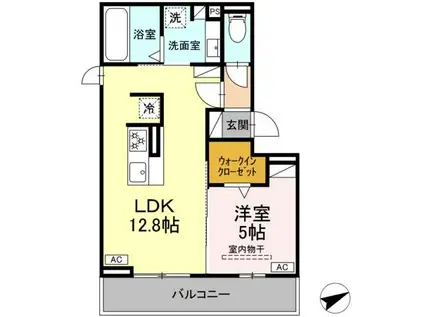 D-AVANCE上六名II(1LDK/3階)の間取り写真