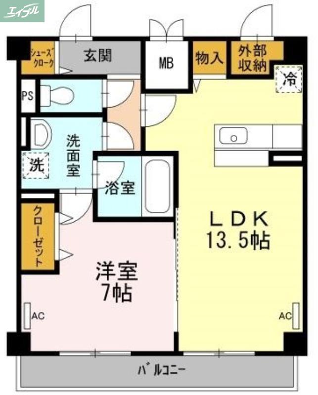 田町ガーデンハイツ(1LDK/3階)の間取り写真