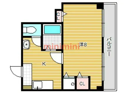 イーズ南春日丘(1K/3階)の間取り写真