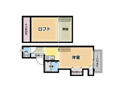 KHコーポ(1SK/3階)の間取り写真