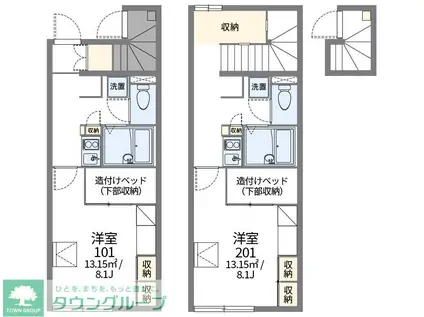レオパレスベルウィング 37153(1K/2階)の間取り写真