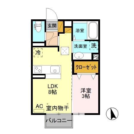 アリスコート・SIMIZU A/B(1LDK/1階)の間取り写真