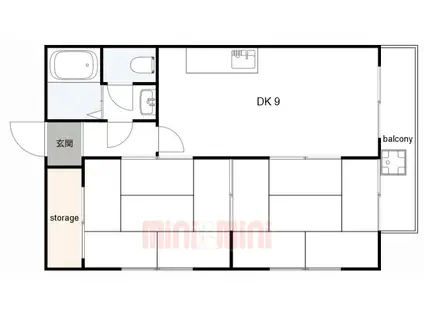 サンフローレ千代ヶ丘(2DK/1階)の間取り写真