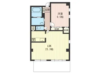 コート・アトリオ・上用賀(1LDK/1階)の間取り写真