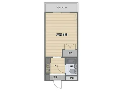 アーバンハイツ粟津(1K/1階)の間取り写真