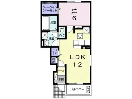 スズランII(1LDK/1階)の間取り写真