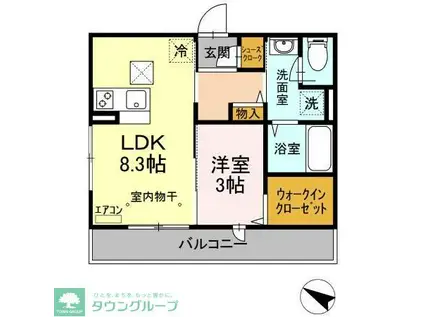 JR常磐線 柏駅 徒歩12分 3階建 築10年(1LDK/1階)の間取り写真