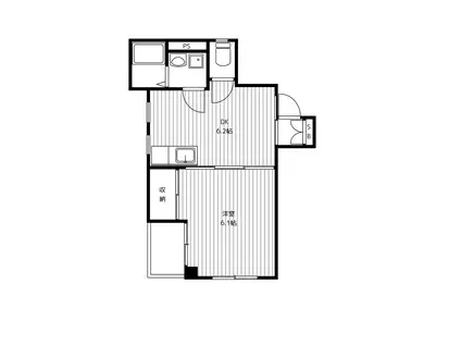 ツカサ1(1DK/3階)の間取り写真