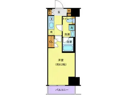 プレール・ドゥーク両国IV(1K/3階)の間取り写真