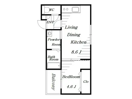 アリアラクス(1LDK/3階)の間取り写真