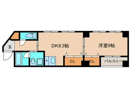 音羽壱番館ISSHA(1DK/6階)の間取り写真