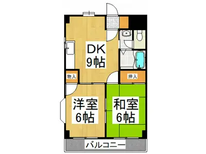 ラフォーレ野火止(2DK/3階)の間取り写真