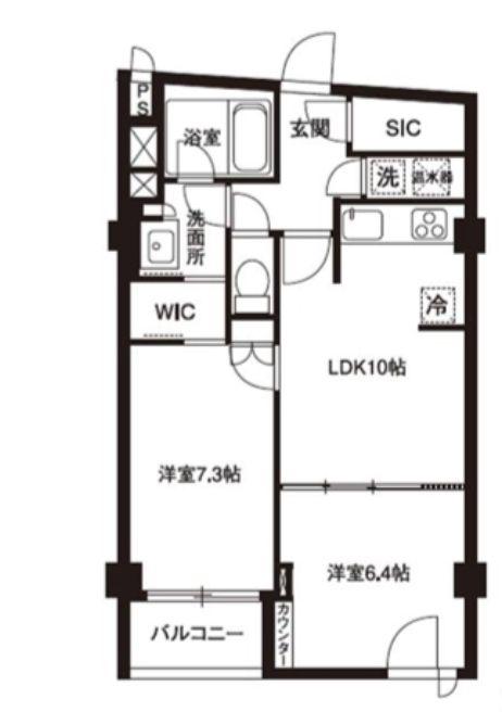 アーバンパーク代官山I(2LDK/2階)の間取り写真