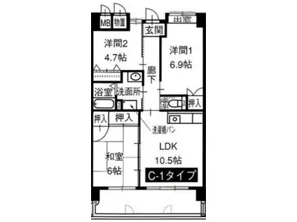 メゾン八杉(3LDK/5階)の間取り写真