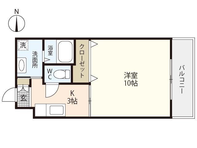 PENSION大塚西(1K/6階)の間取り写真